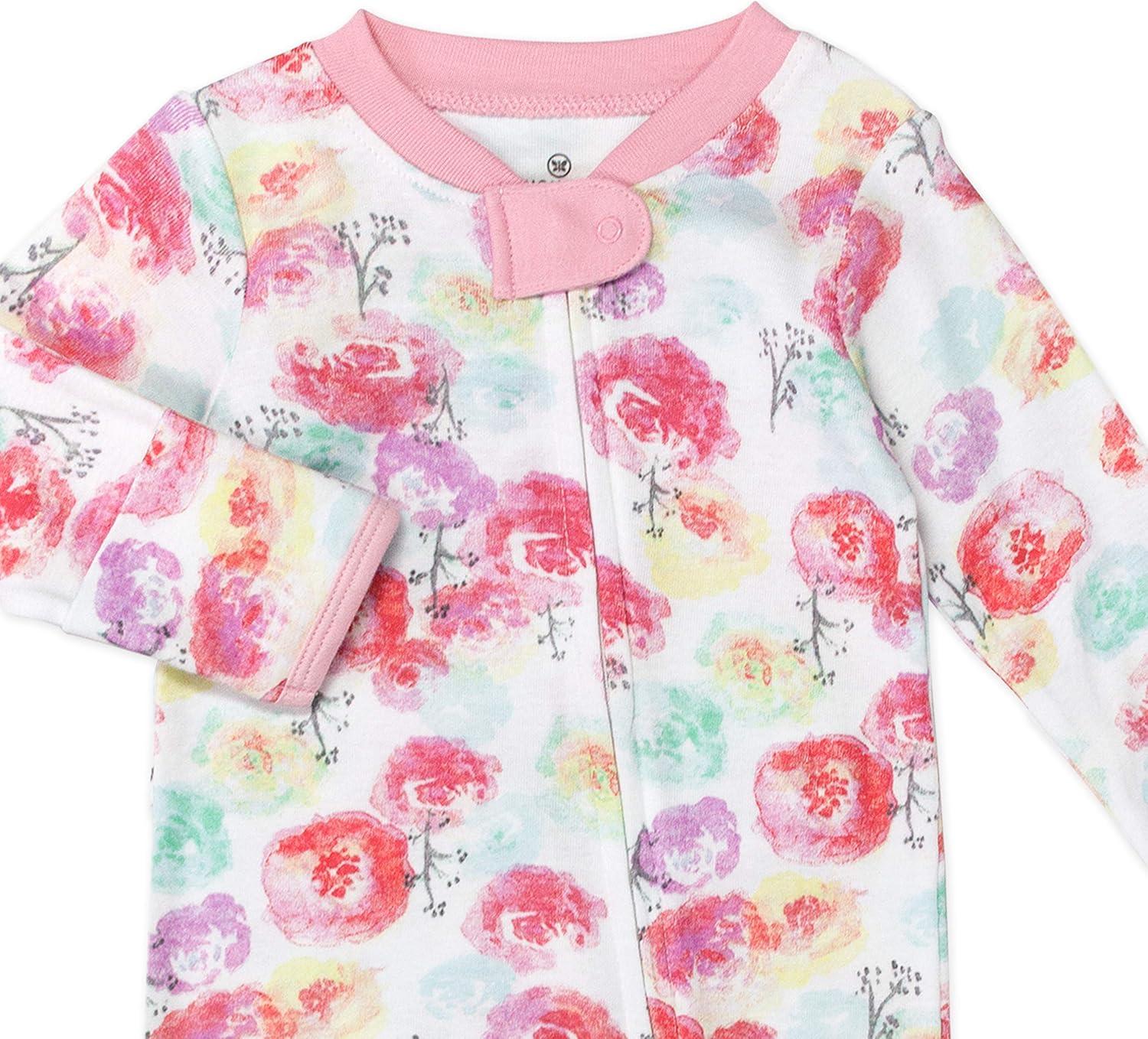 imageHonestBaby babygirls Sleep amp Play Footed Onepiece Pajama Sleeper 100 Organic Cotton Baby GirlsRose Blossom