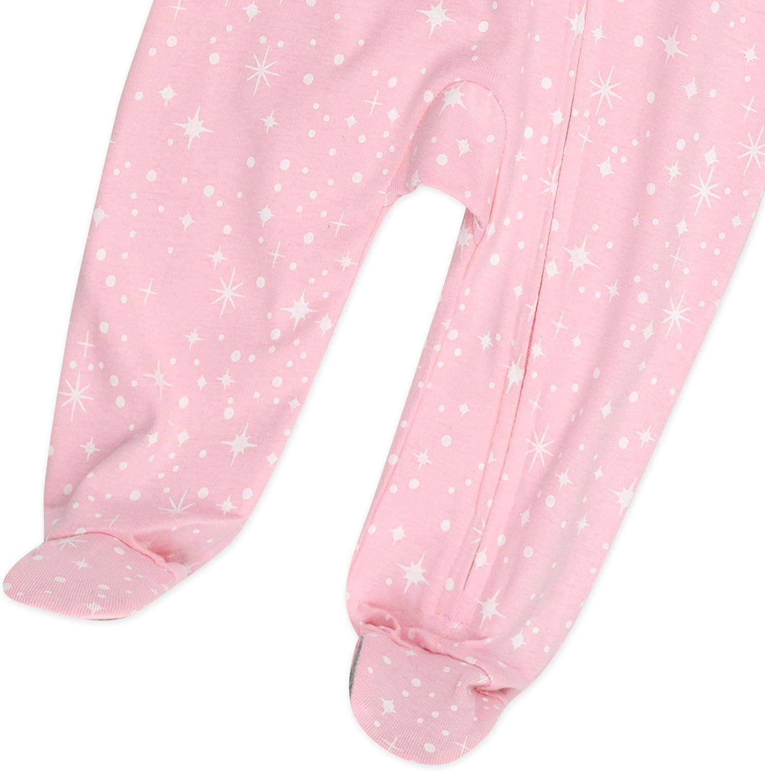 imageHonestBaby babygirls Sleep amp Play Footed Onepiece Pajama Sleeper 100 Organic Cotton Baby GirlsTwinkle Star Pink