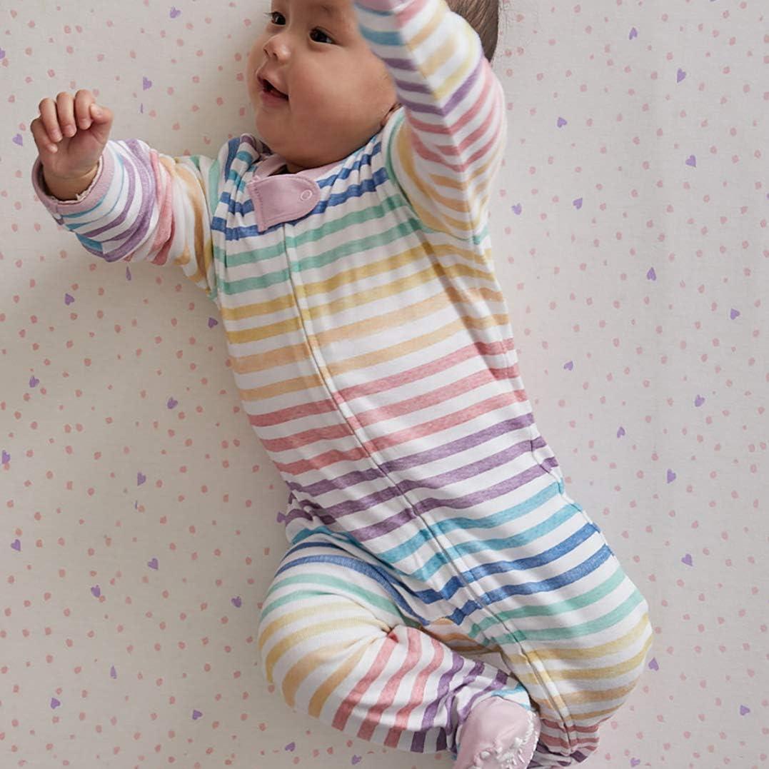 imageHonestBaby babygirls Sleep amp Play Footed Onepiece Pajama Sleeper 100 Organic Cotton Baby GirlsTwinkle Star Pink