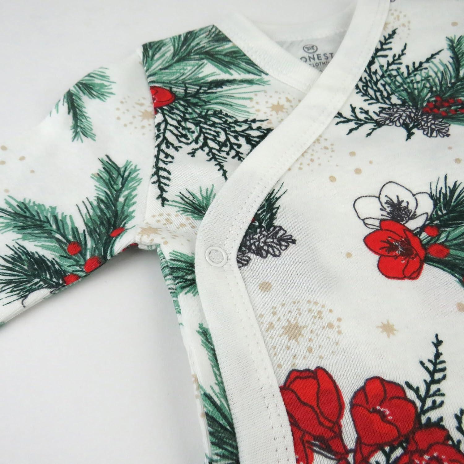 imageHonestBaby unisexbaby 3pack Long Sleeve Sidesnap Kimono Bodysuits Organic Cotton for Infant Baby Boys Girls UnisexEmerald Floral