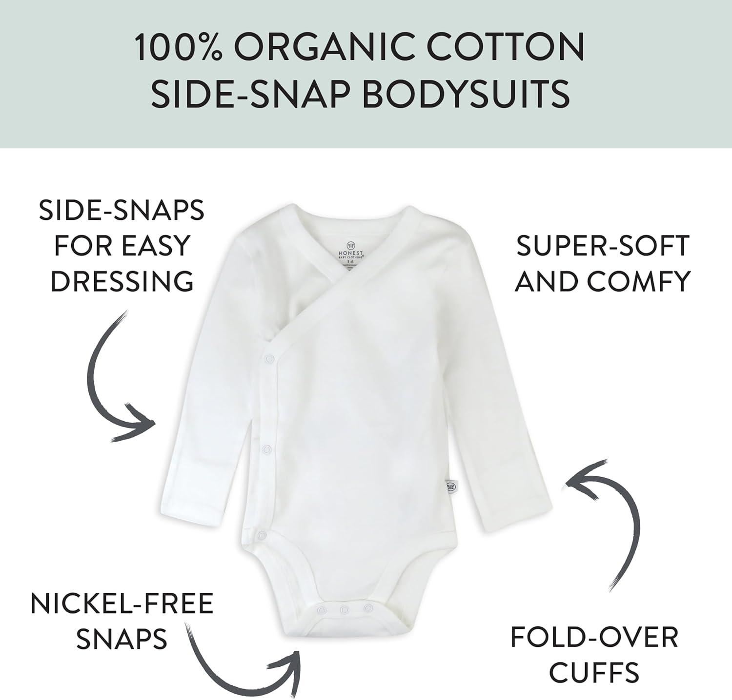 imageHonestBaby unisexbaby 3pack Long Sleeve Sidesnap Kimono Bodysuits Organic Cotton for Infant Baby Boys Girls UnisexEmerald Floral