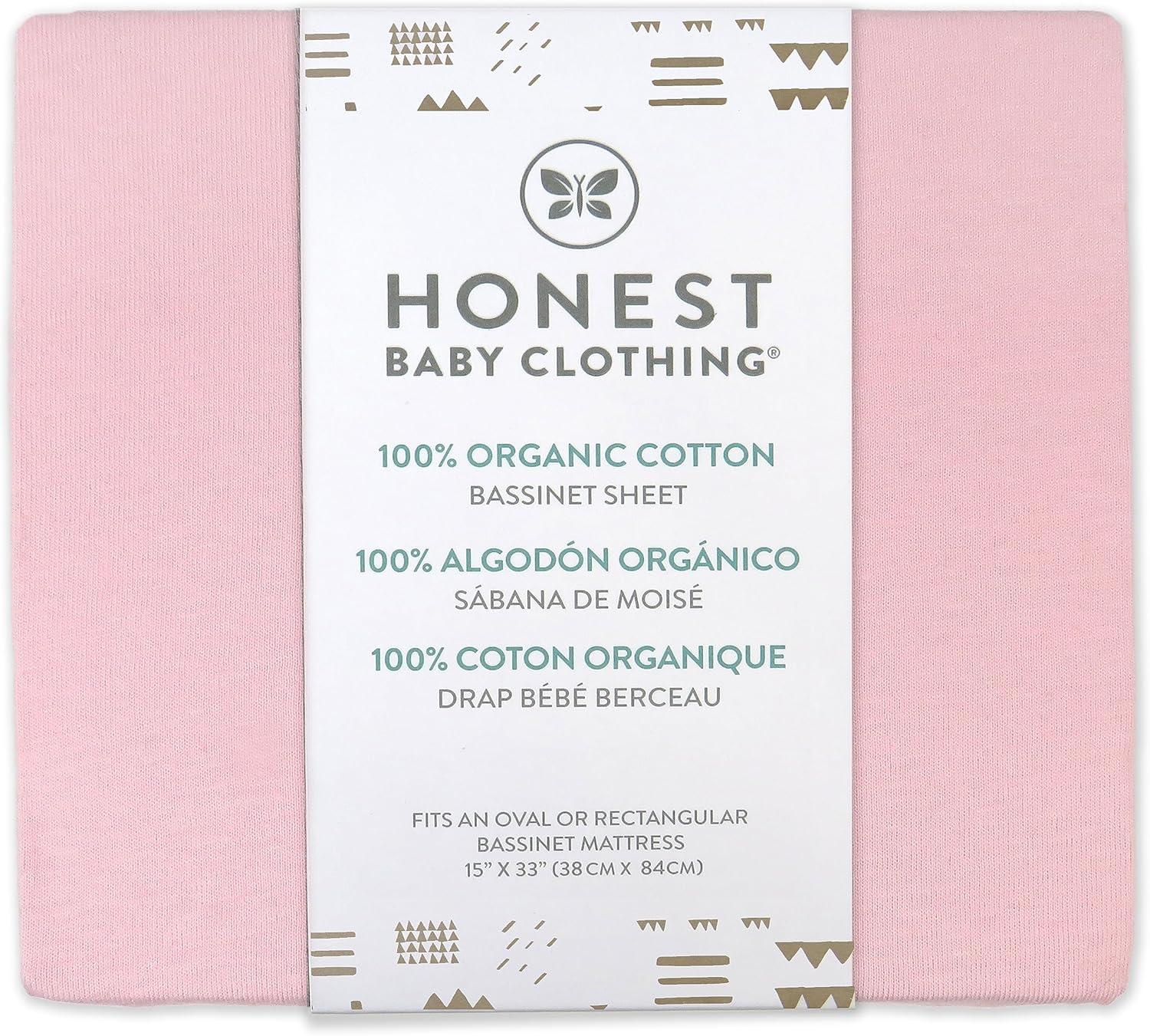 imageHonestBaby 2Pack Organic Cotton Fitted Bassinet Sheet White One Size1 Pack Pink