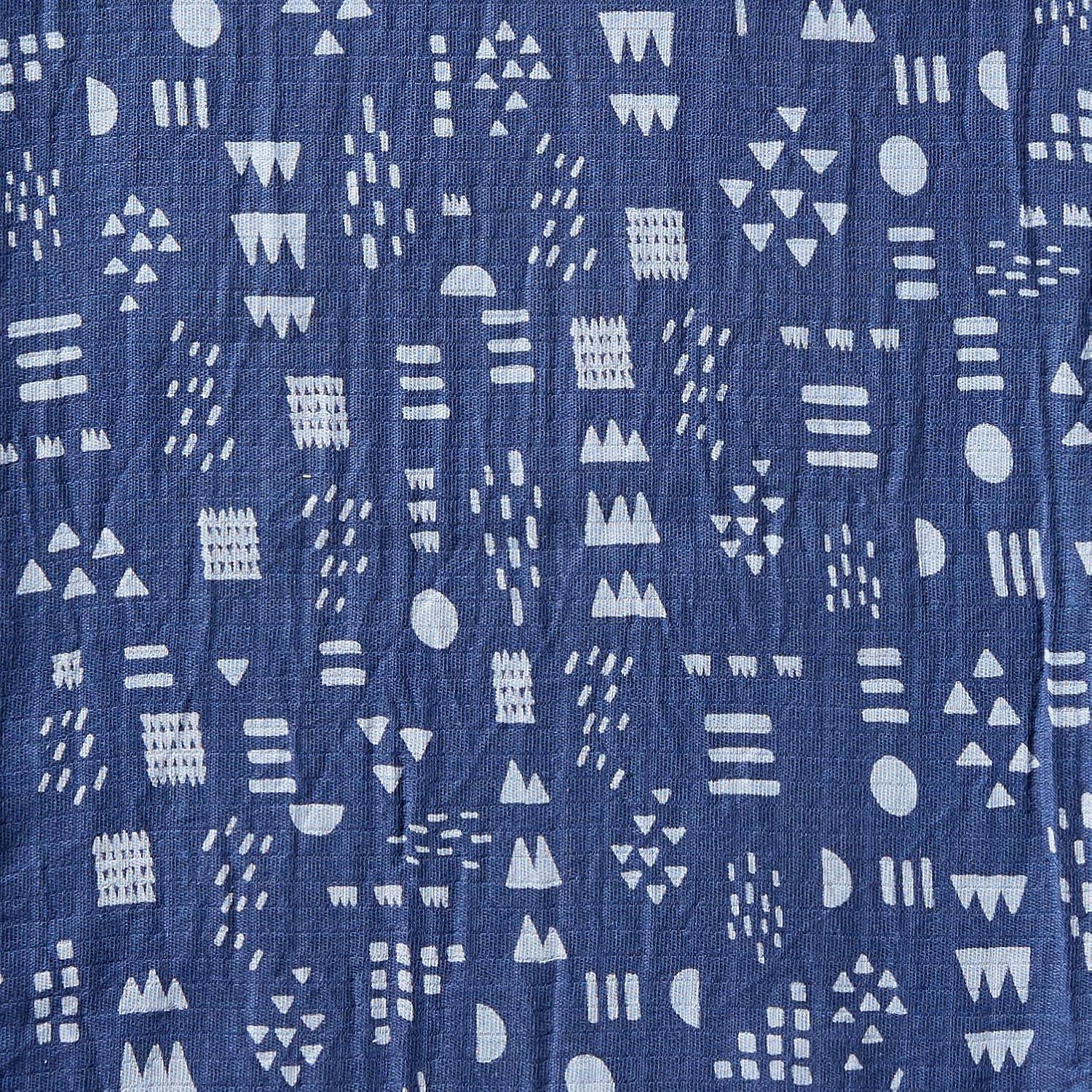 imageHonestBaby Baby 100 Organic Cotton Swaddle Receiving Blankets 2 PackPattern Play Navy