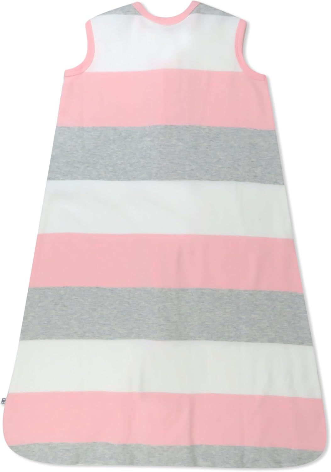 imageHonestBaby Wearable Blankets Sleeping Bags Swaddle Transition 100 Organic Cotton for Infant Baby Boys Girls UnisexJumbo Stripe Petal Pink