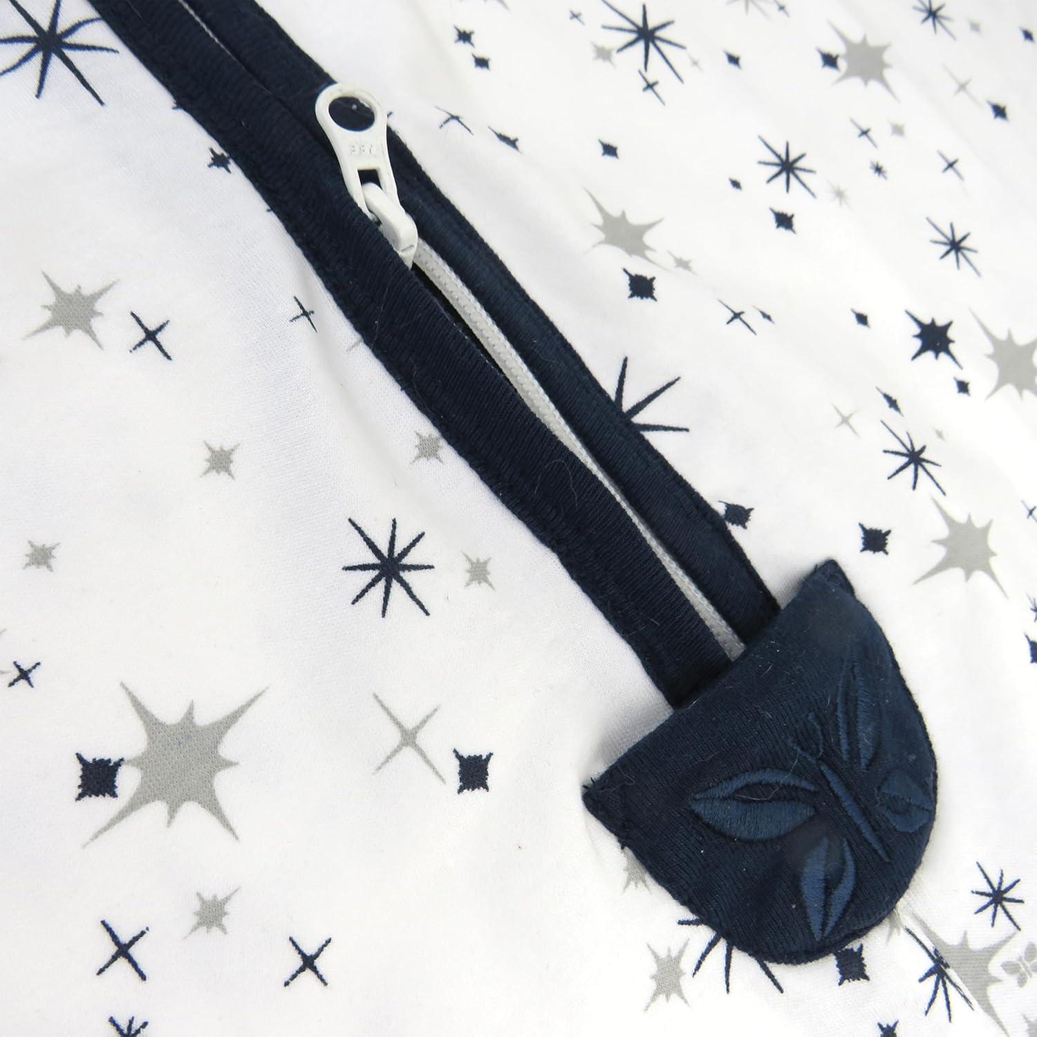 imageHonestBaby Wearable Blankets Sleeping Bags Swaddle Transition 100 Organic Cotton for Infant Baby Boys Girls UnisexJumbo Twinkle Navy