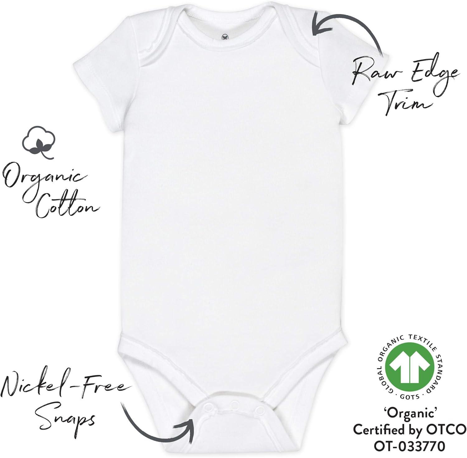 imageHonestBaby babygirls 5pack Short Sleeve Bodysuits Onepiece 100 Organic Cotton for Infant Baby GirlsPink Ombre