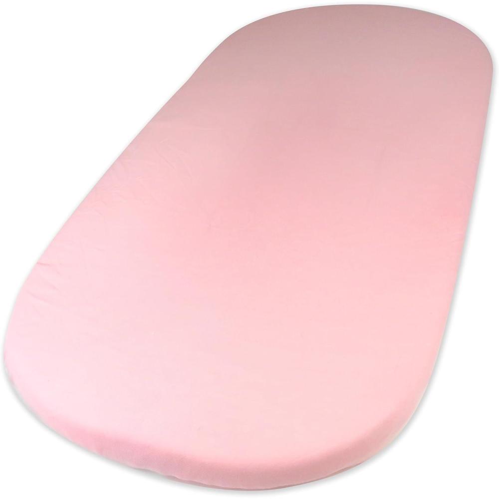imageHonestBaby 2Pack Organic Cotton Fitted Bassinet Sheet White One Size1 Pack  Pink