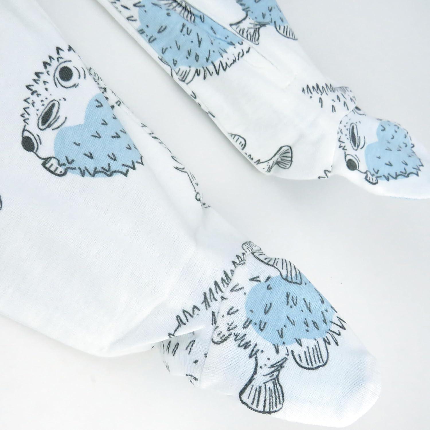 imageHonestBaby Sleep amp Play Footed Onepiece Pajama Sleeper 100 Organic Cotton Baby BoysBlow Fish