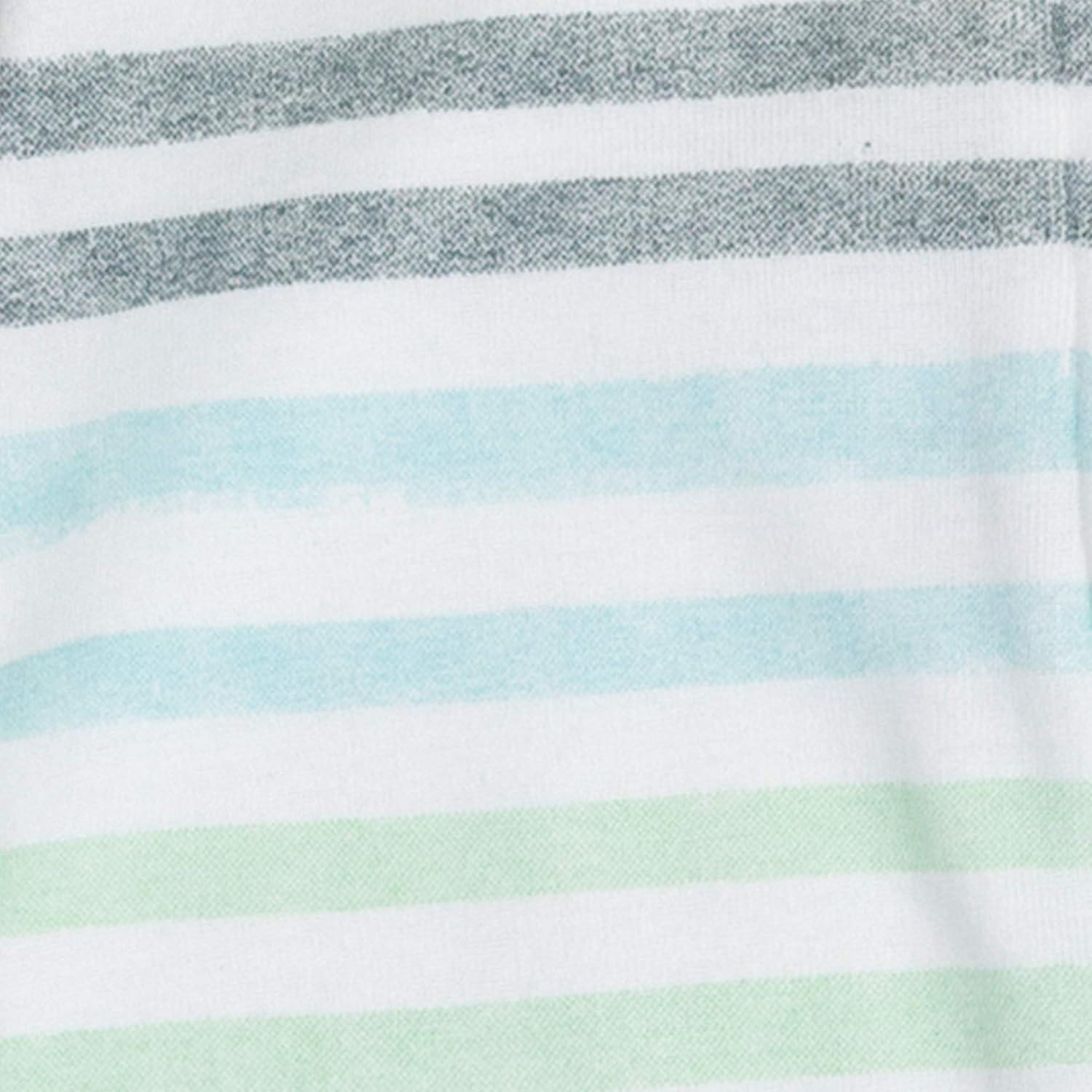 imageHonestBaby Sleep amp Play Footed Onepiece Pajama Sleeper 100 Organic Cotton Baby BoysRainbow Stripe Blues
