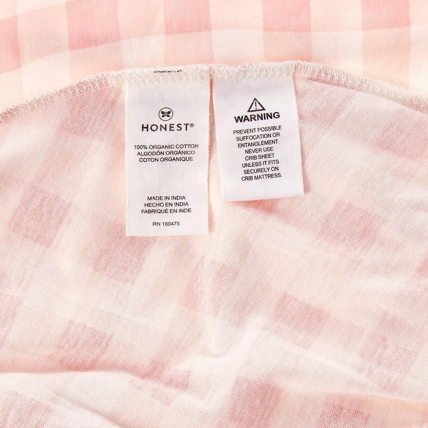 imageHonestBaby unisexbaby Fitted Crib Sheets Set Standard Mattress 100 Organic Cotton Baby Boys Girls Neutral 1 Pack Rainbow Stripe Blues One Size1 Pack Peach Skin Painted Buffalo Check