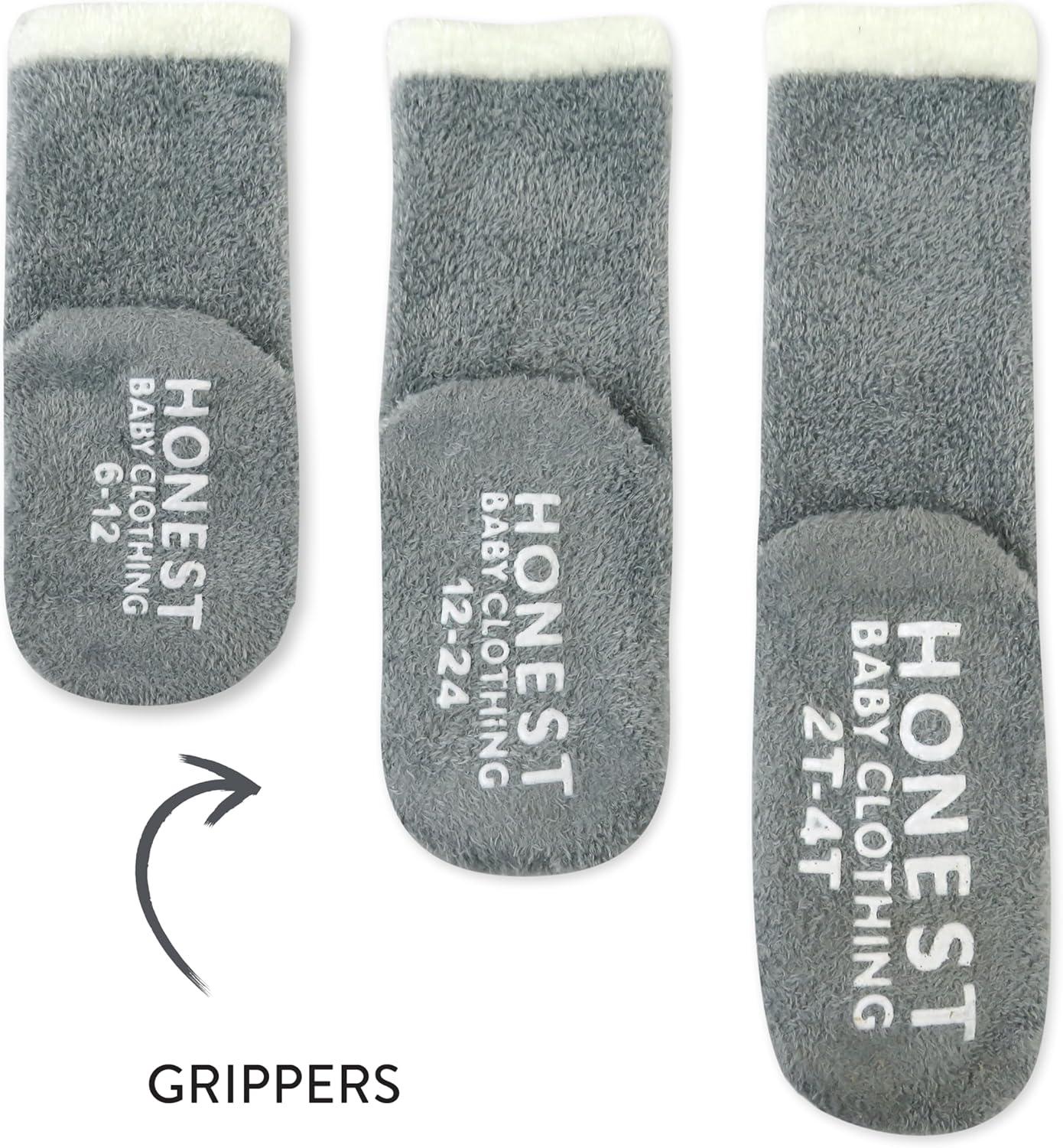 imageHonestBaby Multipack Cozy Socks Sustainably Made for Infant Baby Toddler Kids Boys Girls Unisex Men and WomenGray Heather