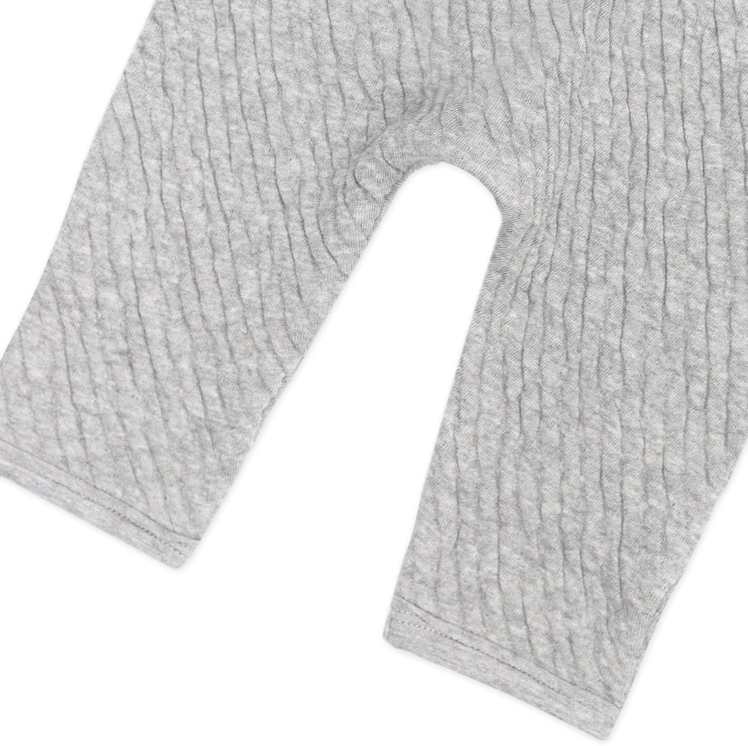 imageHonestBaby Baby Matelasse Harem Pants Cozy Roomy Fit Pull on Bottoms 100 Organic Cotton for Infant Baby Boys Girls UnisexLight Gray Heather