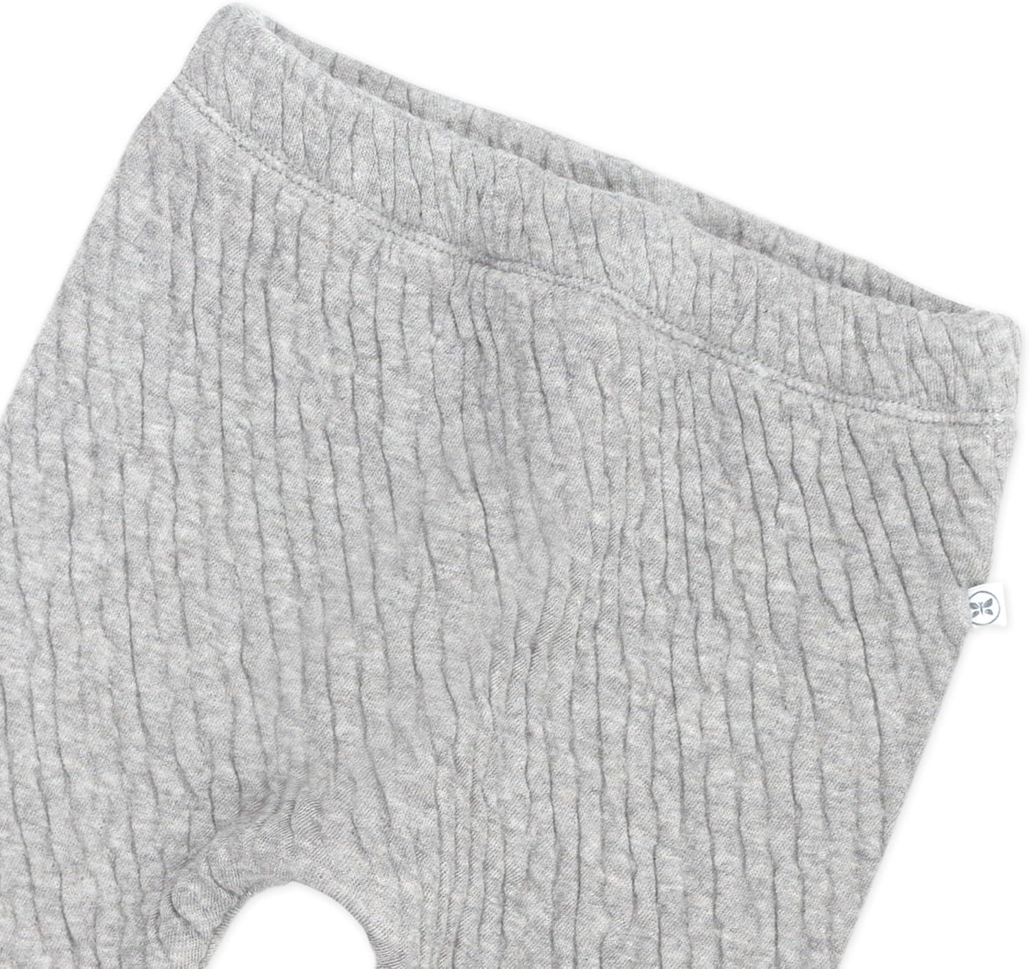 imageHonestBaby Baby Matelasse Harem Pants Cozy Roomy Fit Pull on Bottoms 100 Organic Cotton for Infant Baby Boys Girls UnisexLight Gray Heather