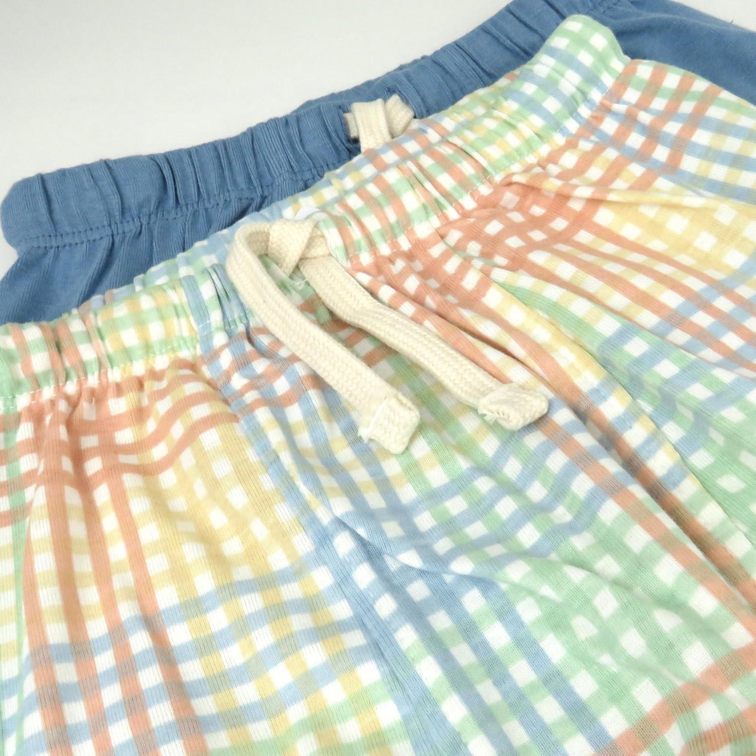 imageHonestBaby UnisexBaby Multipack Honest Pants Joggers Pull on 100 Organic Cotton for Infant Baby and Toddler Boys Girls UnisexSeersucker Plaid Cornflower