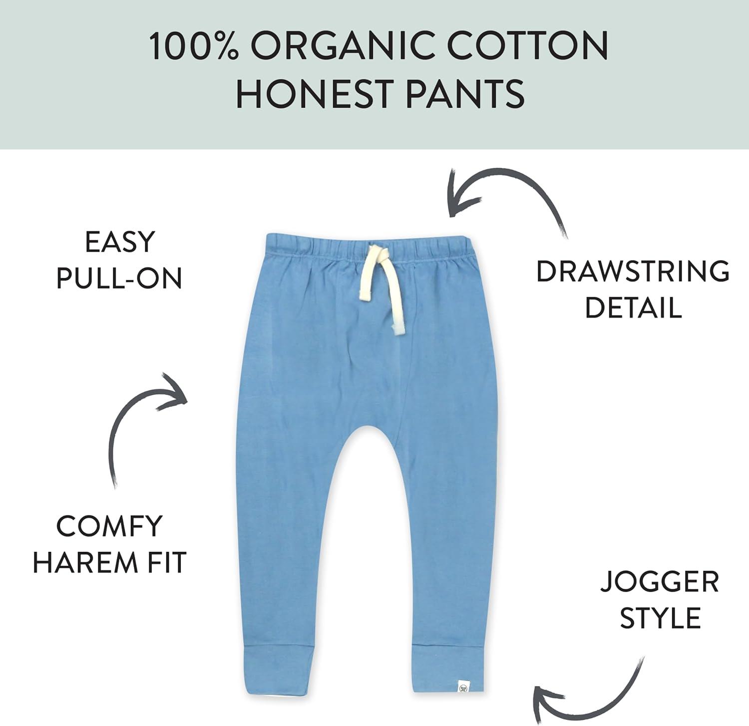 imageHonestBaby UnisexBaby Multipack Honest Pants Joggers Pull on 100 Organic Cotton for Infant Baby and Toddler Boys Girls UnisexSeersucker Plaid Cornflower