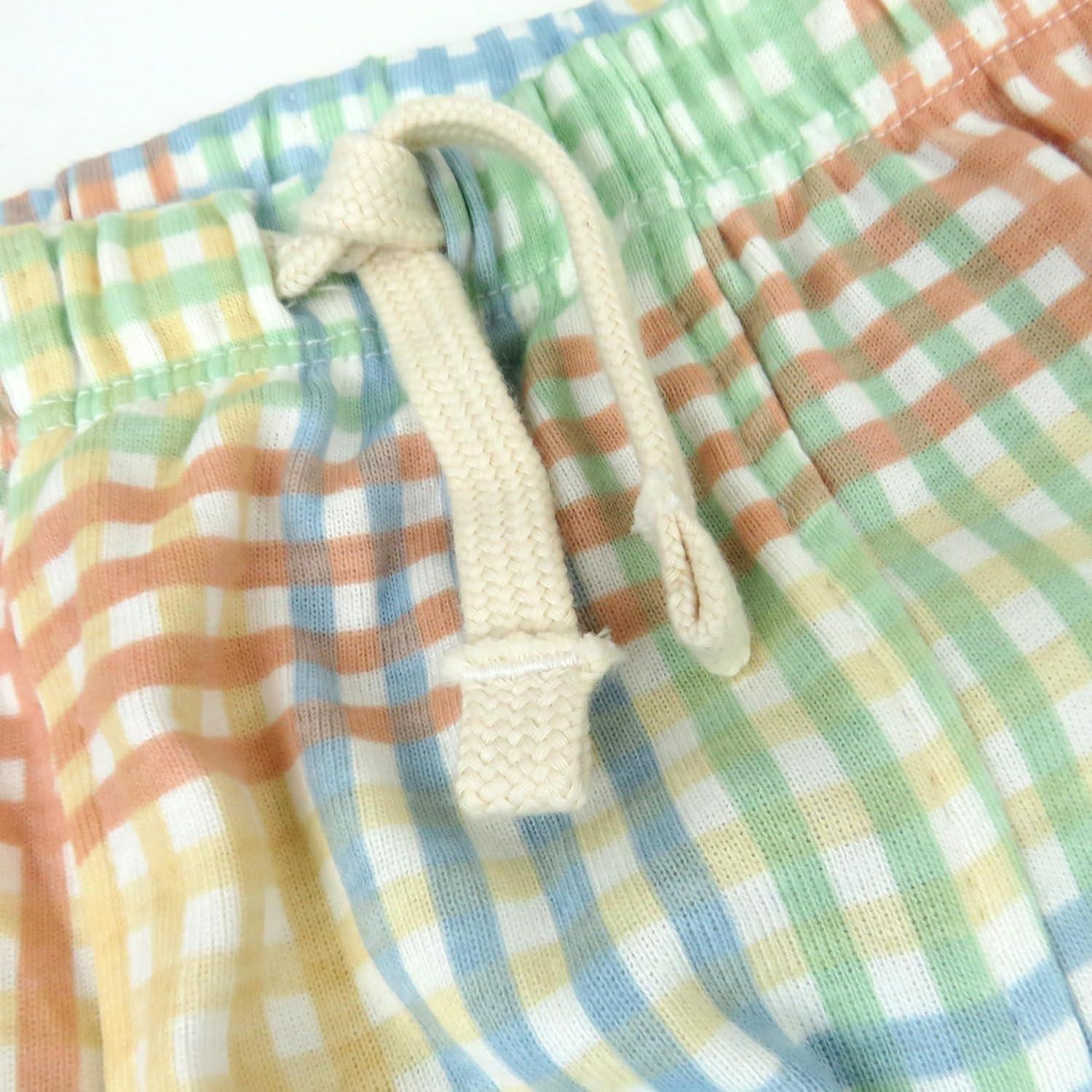 imageHonestBaby UnisexBaby Multipack Honest Pants Joggers Pull on 100 Organic Cotton for Infant Baby and Toddler Boys Girls UnisexSeersucker Plaid Cornflower